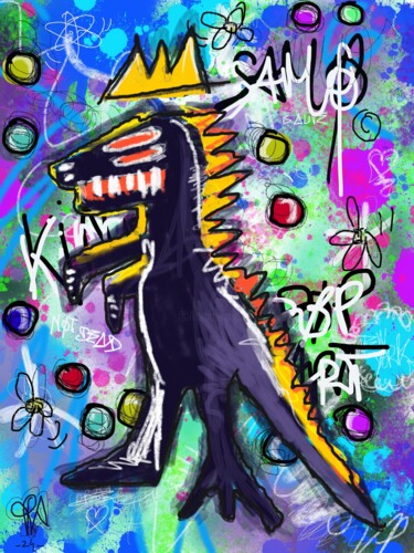 Digital Arts titled "Basquiat Peinture S…" by Priscilla Vettese, Original Artwork, Digital Painting