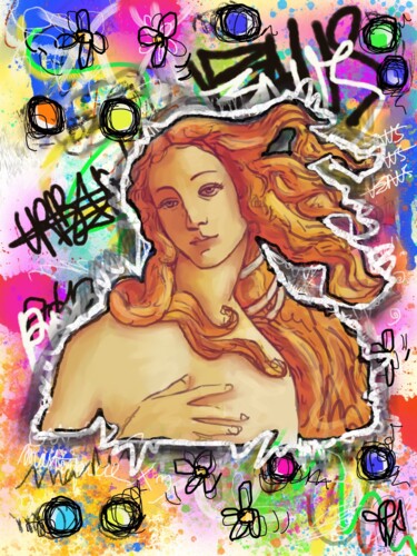 Painting titled "Pop Art Venus Urban…" by Priscilla Vettese, Original Artwork, Digital Painting