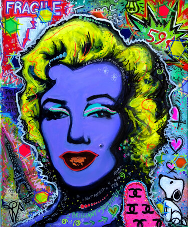 Painting titled "Pop Art Peinture Ma…" by Pvettese, Original Artwork, Acrylic Mounted on Wood Stretcher frame