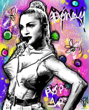 Arts numériques intitulée "Madonna Peinture Po…" par Pvettese, Œuvre d'art originale, Peinture numérique