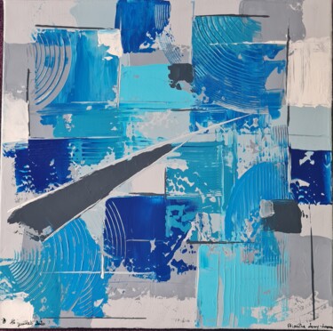 Painting titled "Shades of blue" by Priscillia Leroy Lopez (Fleurhope), Original Artwork, Acrylic