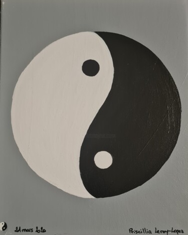 Peinture intitulée "Le yin et le yang" par Priscillia Leroy Lopez (Fleurhope), Œuvre d'art originale, Acrylique