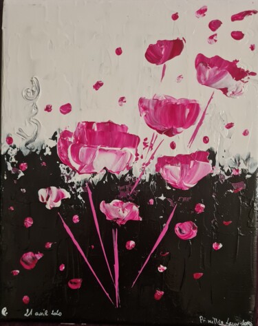 Peinture intitulée "Love flowers" par Priscillia Leroy Lopez (Fleurhope), Œuvre d'art originale, Acrylique