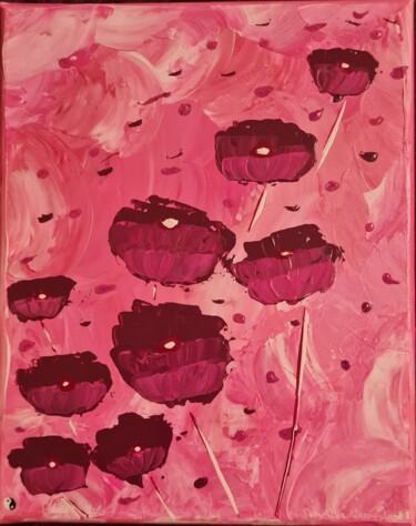 Pintura intitulada "La vie en rose" por Priscillia Leroy Lopez (Fleurhope), Obras de arte originais, Acrílico