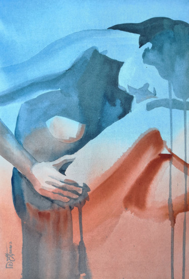 Schilderij getiteld "Aesthetics of the f…" door Ekaterina Prisich, Origineel Kunstwerk, Aquarel