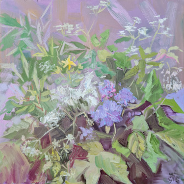 Pintura intitulada "Wildflowers" por Ekaterina Prisich, Obras de arte originais, Óleo