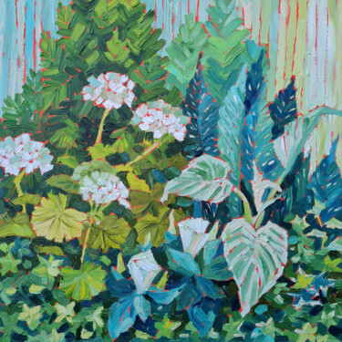 Green Composition Painting titled "Green Composition" by Ekaterina Prisich, Original Art, Oil