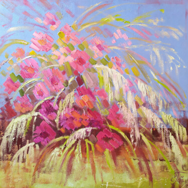 Painting titled "Spreading Bouquet" by Ekaterina Prisich, Original Artwork, Oil