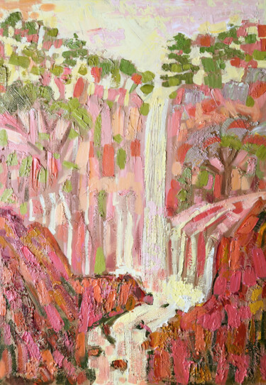 Painting titled "Vanilla Waterfall" by Ekaterina Prisich, Original Artwork, Acrylic