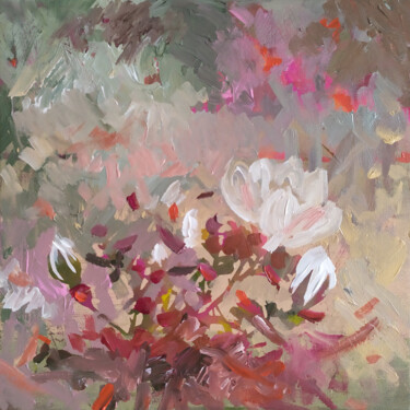 Malerei mit dem Titel "Wild Rosehip" von Ekaterina Prisich, Original-Kunstwerk, Acryl