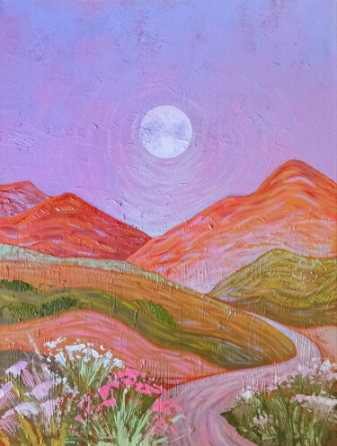 Painting titled "Moonlight" by Ekaterina Prisich, Original Artwork, Acrylic