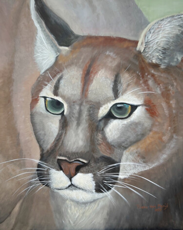 Pintura intitulada "Puma" por Priska Heri Monjé, Obras de arte originais, Acrílico