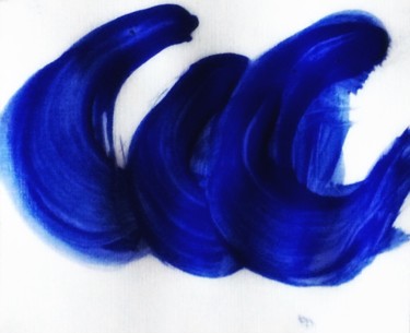 Malerei mit dem Titel "C in blue" von Priti Biscuitwala, Original-Kunstwerk, Acryl