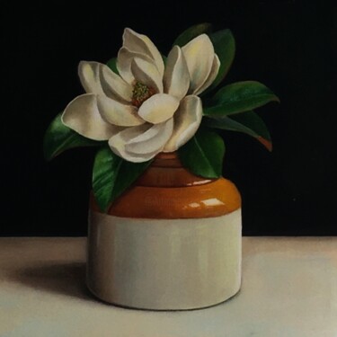Painting titled "Magnolia on a windo…" by Priyanka Singh, Original Artwork, Oil