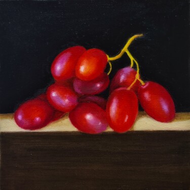 Pintura titulada "Crimson Grapes" por Priyanka Singh, Obra de arte original, Oleo Montado en Panel de madera