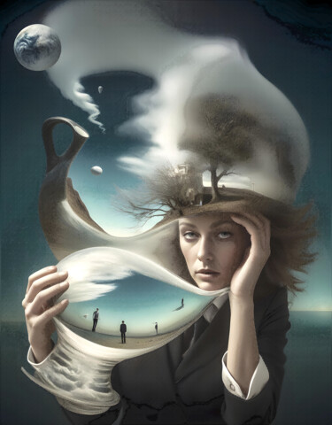Digitale Kunst getiteld "Dreamscape Chronicl…" door Probebyar, Origineel Kunstwerk, AI gegenereerde afbeelding