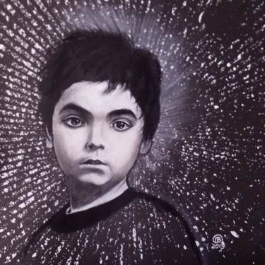 Картина под названием "Космический мальчик" - Valentina Procenko, Подлинное произведение искусства, Гуашь