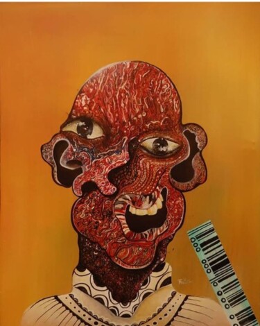 Painting titled "L'HOMME doux" by Prochore Tchuidjang (Prod'or), Original Artwork, Acrylic
