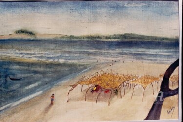 Painting titled "Chilka seamouth" by Prodip Kumar Sengupta, Original Artwork, Watercolor