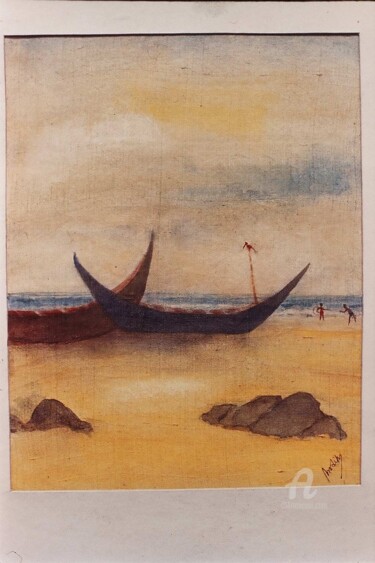Painting titled "Digha seabeach" by Prodip Kumar Sengupta, Original Artwork, Watercolor