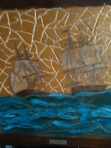 Painting titled "Navigando" by Mary Sargent, Original Artwork, Wood