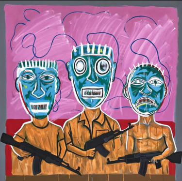 Peinture intitulée "Les enfants soldats" par Prohouly, Œuvre d'art originale, Acrylique