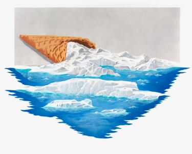 Malarstwo zatytułowany „Ice Crime” autorstwa Canned, Oryginalna praca, Akryl Zamontowany na Drewniana rama noszy