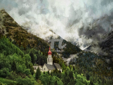 Digitale Kunst mit dem Titel "Wallfahrtskirche Ka…" von Horst Rosenberger, Original-Kunstwerk, Digitale Malerei