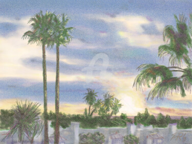 Digitale Kunst mit dem Titel "Sonnenaufgang in  A…" von Horst Rosenberger, Original-Kunstwerk, Digitale Malerei
