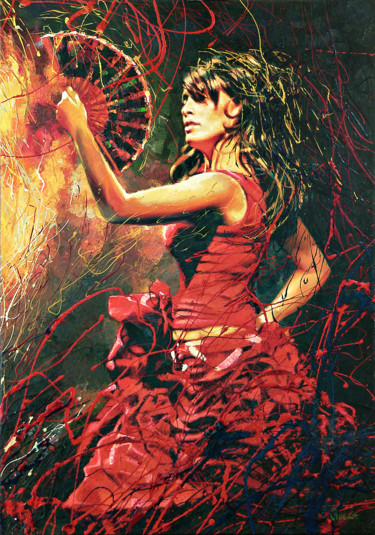Painting titled "Joy of Dance" by Alexey Slusar, Original Artwork, Oil