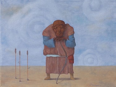 Картина под названием "Стрелец" - Prospero, Подлинное произведение искусства, Масло