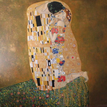 Peinture intitulée "The kiss (Gustav Kl…" par Gennadiy Protsko, Œuvre d'art originale, Huile