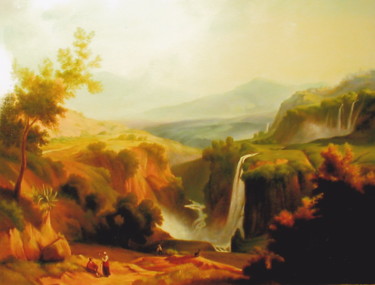 Pittura intitolato "Mountain landscape" da Gennadiy Protsko, Opera d'arte originale, Olio