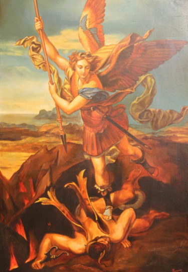 Pintura intitulada "Saint" por Gennadiy Protsko, Obras de arte originais, Óleo