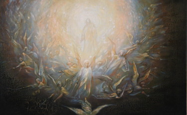 Painting titled "from the divine com…" by Gennadiy Protsko, Original Artwork, Oil