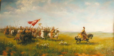 Painting titled "army" by Gennadiy Protsko, Original Artwork, Oil