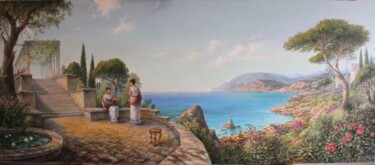 Pintura intitulada "Coast" por Gennadiy Protsko, Obras de arte originais, Óleo