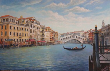 Painting titled "GRAND CANAL OF VENI…" by Gennadiy Protsko, Original Artwork, Oil