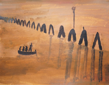 Painting titled "Lagune à Venise" by Amaury Prouvost, Original Artwork, Acrylic