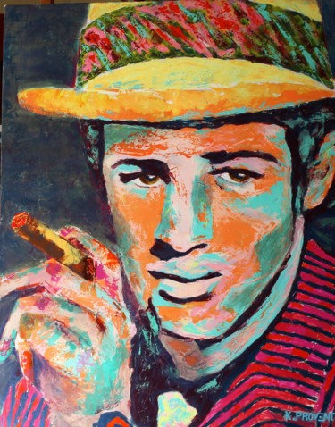 Peinture intitulée "BELMONDO" par K.Provent, Œuvre d'art originale, Acrylique