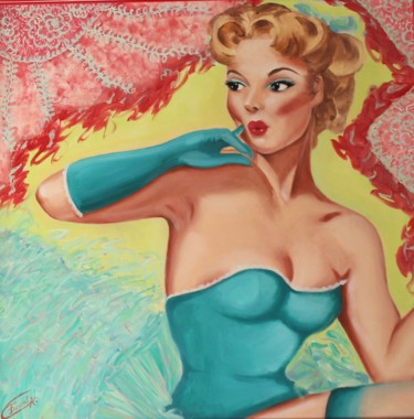 Peinture intitulée "PIN UP" par K.Provent, Œuvre d'art originale, Acrylique