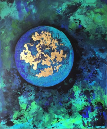 Peinture intitulée "Planète" par K.Provent, Œuvre d'art originale, Acrylique