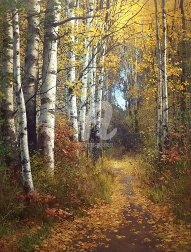 Peinture intitulée "Farewell to Fall" par Yuri Pryadko, Œuvre d'art originale, Huile