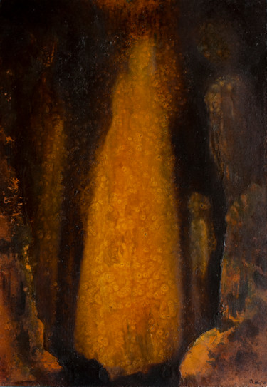 Malerei mit dem Titel "Beatrice, the miner…" von Przemek Kret, Original-Kunstwerk, Öl