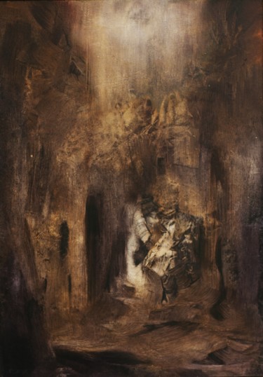 Malerei mit dem Titel "Days of retreat and…" von Przemek Kret, Original-Kunstwerk, Öl