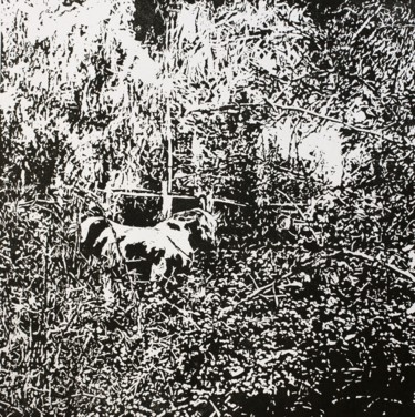 Obrazy i ryciny zatytułowany „Forest Edge” autorstwa Przemek Kret, Oryginalna praca, Linoryty