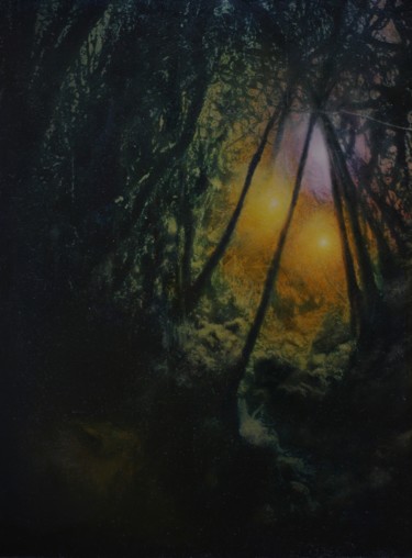 Deep in the heart of the woods Painting titled "Deep in the heart o…" by Przemek Kret, Original Artwork, Oil