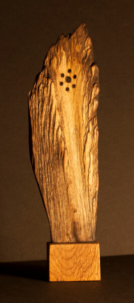 Skulptur mit dem Titel "Sarvajna" von Przemek Kret, Original-Kunstwerk, Holz