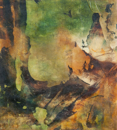 Painting titled "Woodlands" by Przemek Kret, Original Artwork, Oil Mounted on Wood Panel