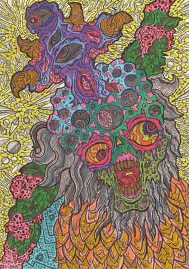 Рисунок под названием "Acid Religions" - Psdp, Подлинное произведение искусства